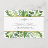 De groen & gouden bruiloft Collectie receptie Informatiekaartje (Voorkant)