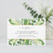 De groen & gouden bruiloft Collectie receptie Informatiekaartje (Staand voorkant)