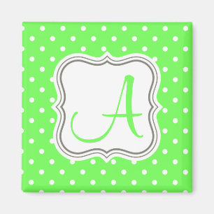 De groene aanvankelijke elegante naam van het magneet