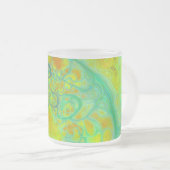 De groene aarde - Blauwgroen en goudkleuren Matglas Koffiemok (Voorkant rechts)