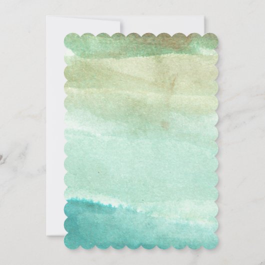 de groene abstracte waterverf sparen de datum save the date (Achterkant)