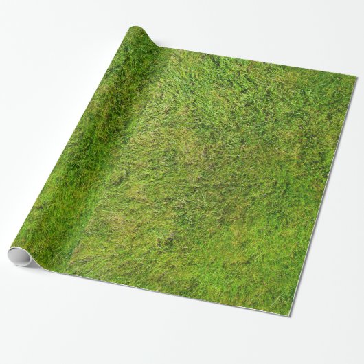 De groene achtergrond van de textuur van het Grass Cadeaupapier (Uitgerold)