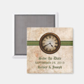 De groene Antiek Klok sparen de Magnet van de Datu (Voorkant / Achterkant)