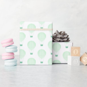 De groene Ballon van de Hete Lucht   Baby shower Cadeaupapier