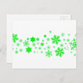 De groene Banner van de Sneeuwvlok van Kerstmis Feestdagenkaart (Voorkant / Achterkant)