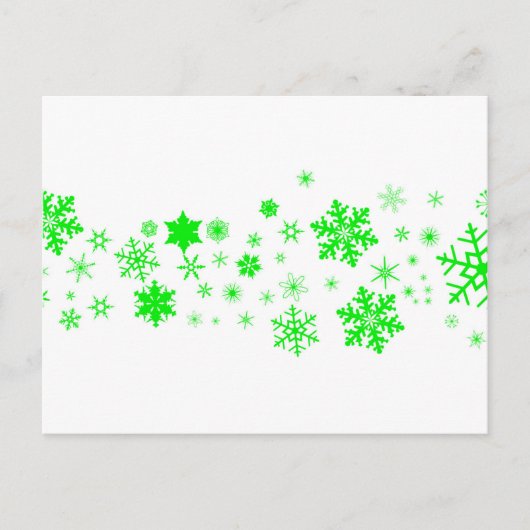 De groene Banner van de Sneeuwvlok van Kerstmis Feestdagenkaart (Voorkant)