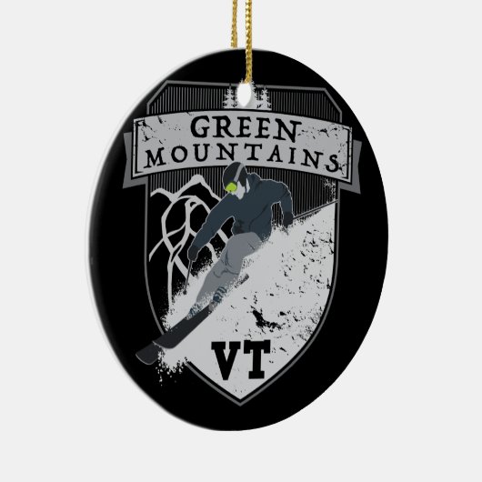 De Groene Bergen van de ski, VT Keramisch Ornament (Rechts)