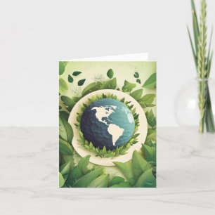 De groene bladeren van de planeet Aarde Feestdagen Kaart