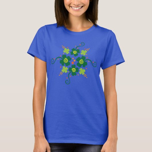 De groene Bloemen van de Klaver T-shirt (Voorkant)