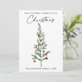 De Groene Boom van de Waterverf van het Manuscript Feestdagenkaart (Staand voorkant)