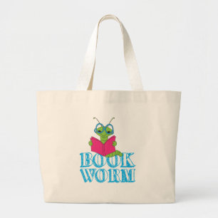 De groene briljante Cartoon boekenwervel Grote Tote Bag