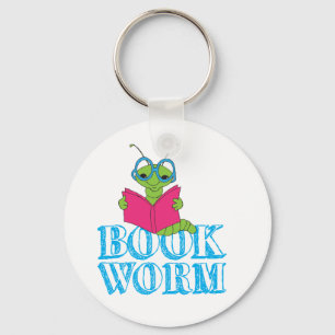 De groene briljante Cartoon boekenwervel Sleutelhanger