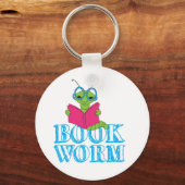 De groene briljante Cartoon boekenwervel Sleutelhanger (Voorkant)
