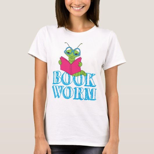 De groene briljante Cartoon boekenwervel T-shirt (Voorkant)