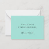 De groene bruiloft van het zee van de begroting da notitiekaartje (Achterkant)