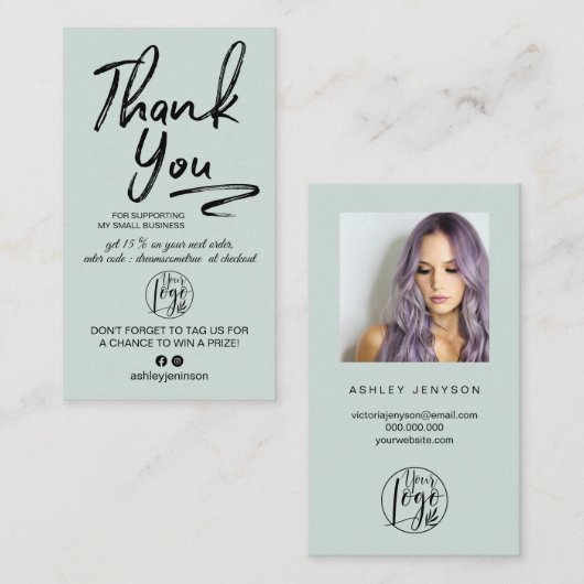 De groene bruuste orde van de logo van de manuscri visitekaartje (Voorkant / Achterkant)