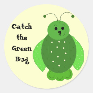 De groene buik vangen ronde sticker