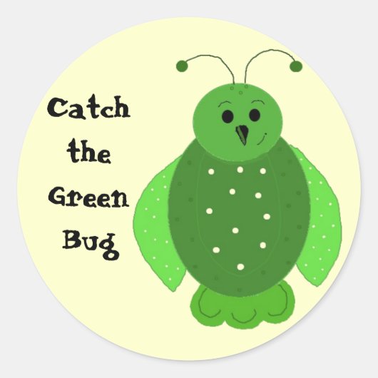 De groene buik vangen ronde sticker (Voorkant)