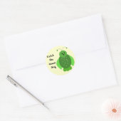 De groene buik vangen ronde sticker (Envelop)