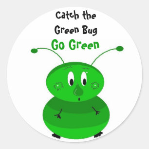 De groene buik vangen ronde sticker