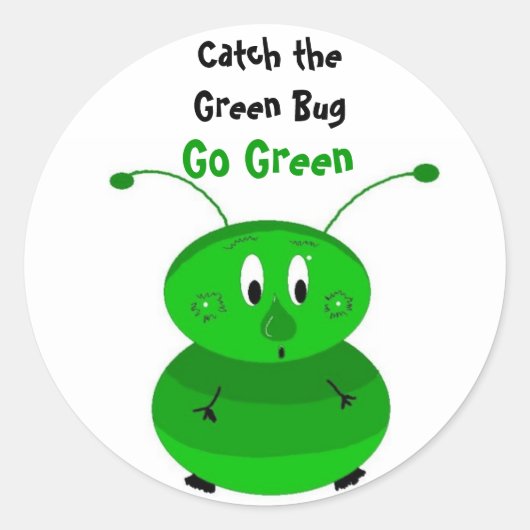 De groene buik vangen ronde sticker (Voorkant)