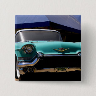 De groene Cadillac cabriolet van Elvis Presley in Vierkante Button 5,1 Cm