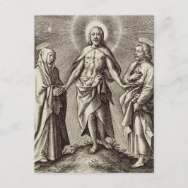 De groene Christus staat op een heuvel Briefkaart