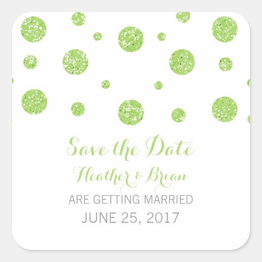 De groene Confetti van Glitter sparen de Stickers (Voorkant)