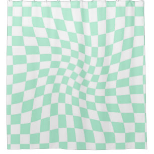 De Groene Controles van de Verkeerde Checkerboard  Douchegordijn