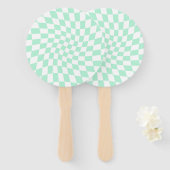 De Groene Controles van de Verkeerde Checkerboard  Handwaaier (Voorkant en achterkant)