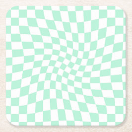 De Groene Controles van de Verkeerde Checkerboard  Kartonnen Onderzetters