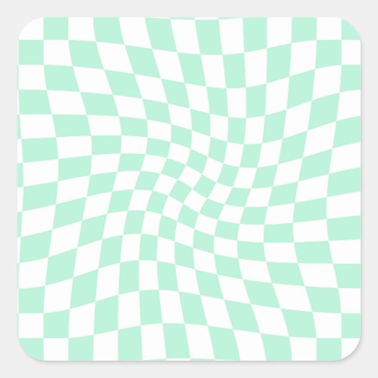 De Groene Controles van de Verkeerde Checkerboard Vierkante Sticker (Voorkant)
