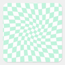 De Groene Controles van de Verkeerde Checkerboard  Vierkante Sticker