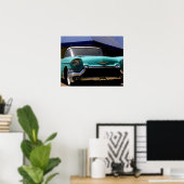 De groene convertible Cadillac van Elvis Presley i Poster (Thuiskantoor)