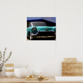 De groene convertible Cadillac van Elvis Presley i Poster (Keuken)
