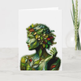 De groene dame - witte achtergrond kaart