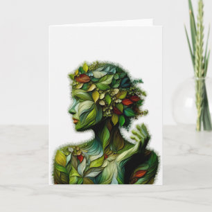 De groene dame - witte achtergrond kaart