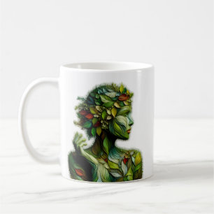 De groene dame - witte achtergrond koffiemok