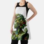 De groene dame - witte achtergrond schort (Insitu)
