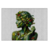 De groene dame - witte achtergrond snijplank (Voorkant)