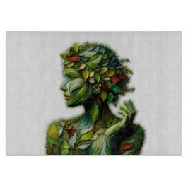 De groene dame - witte achtergrond snijplank