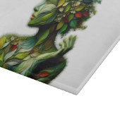 De groene dame - witte achtergrond snijplank (Hoek)