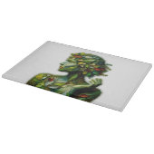 De groene dame - witte achtergrond snijplank (Hoek)