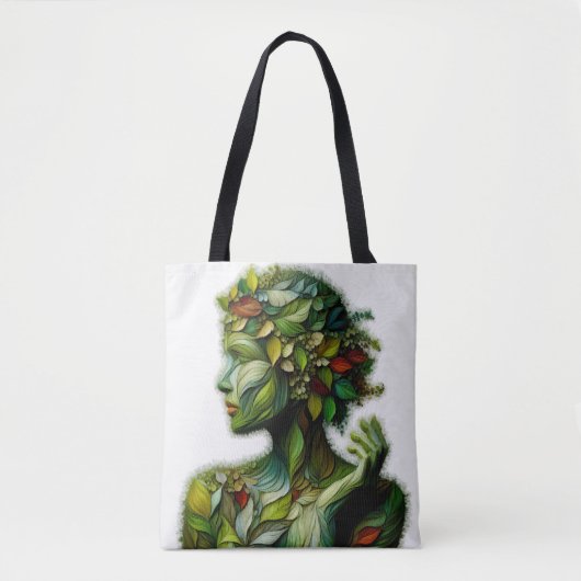 De groene dame - witte achtergrond tote bag (Voorkant)