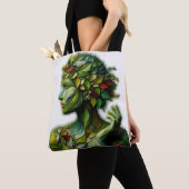 De groene dame - witte achtergrond tote bag (Dichtbij)