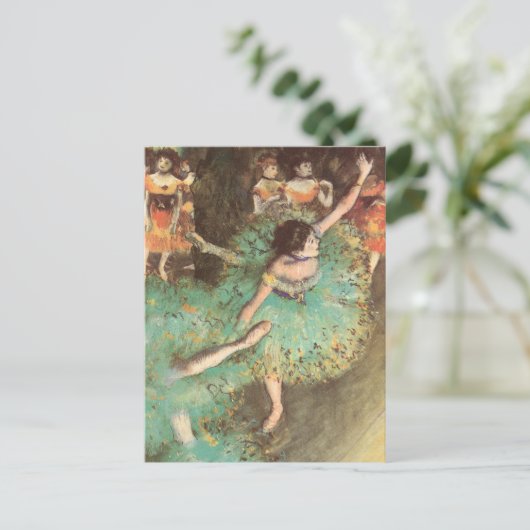 De groene danser van Edgar Degas,  ballet Briefkaart (Staand voorkant)