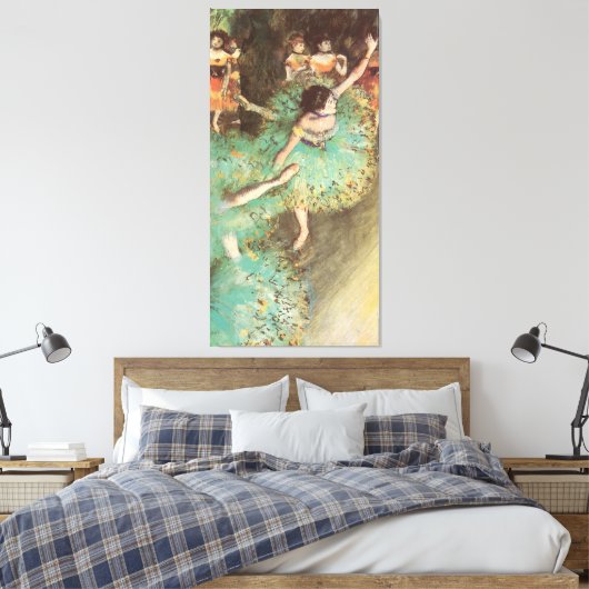 De groene danser van Edgar Degas,  ballet Canvas Afdruk (Insitu (Slaapkamer))