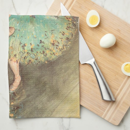 De groene danser van Edgar Degas,  ballet Theedoek (Quarter Fold)