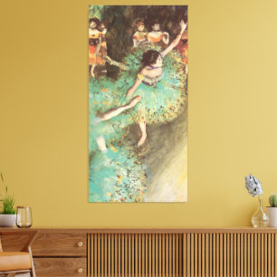 De Groene Danseres van Edgar Degas, Oude Balletkun Canvas Afdruk