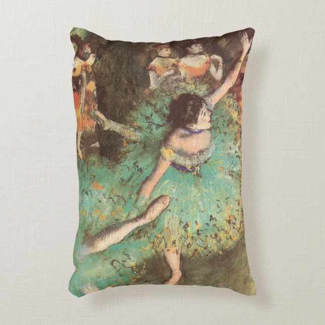 De Groene Danseres van Edgar Degas, Oude Balletkun Decoratief Kussen (Voorkant(Verticaal))